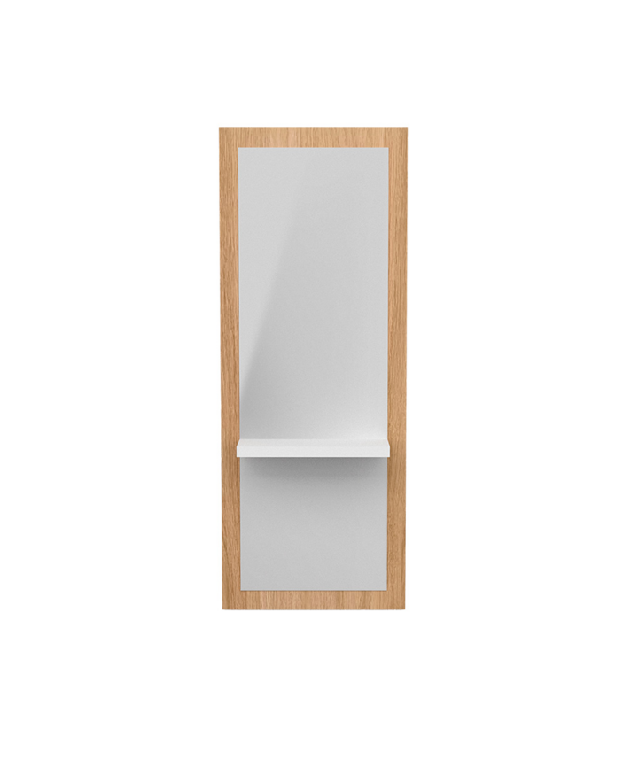 Specchiera Vesdo Bordi in Rovere e Ripiano Bianco per Parrucchiere