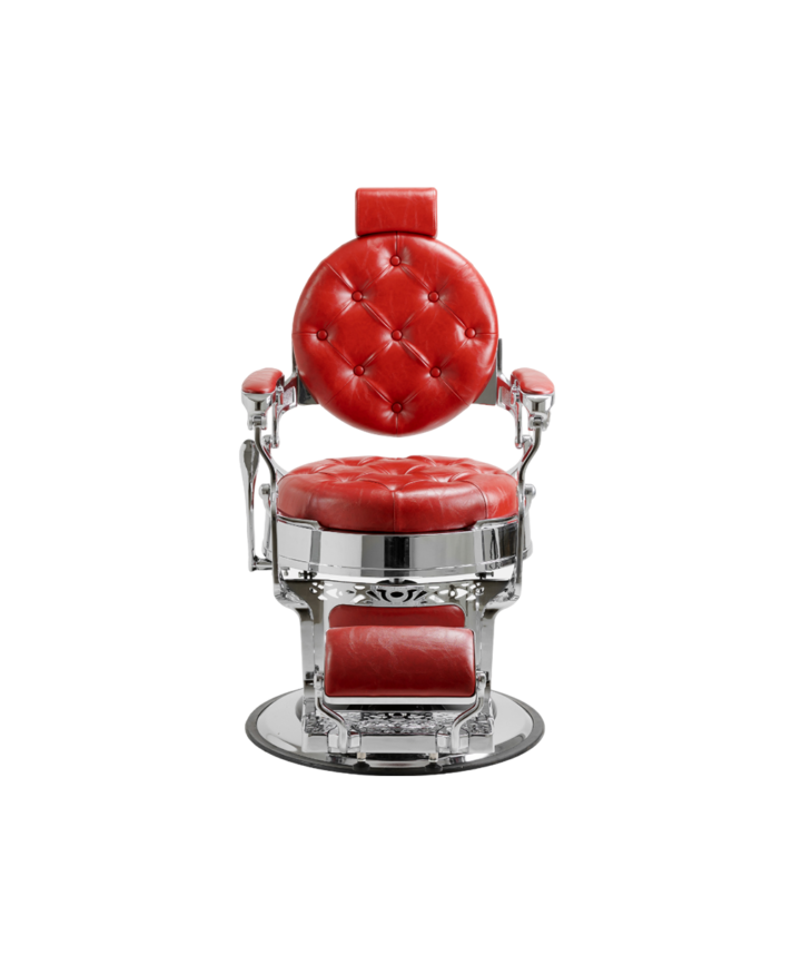 Poltrona da Barbiere Mack Silver Red